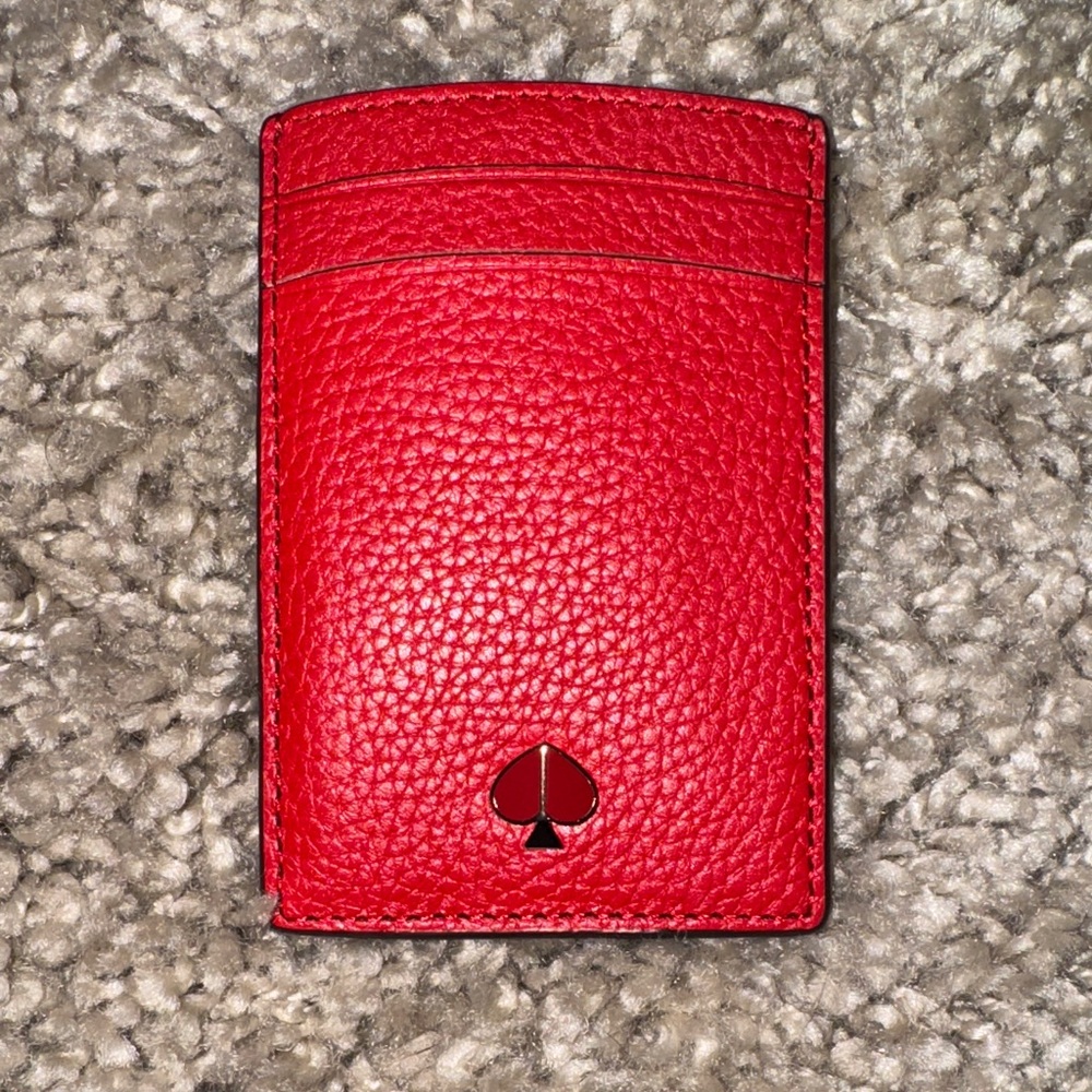 Kate Spade Polly Cardholder Red Leather - Picture 3 of 7